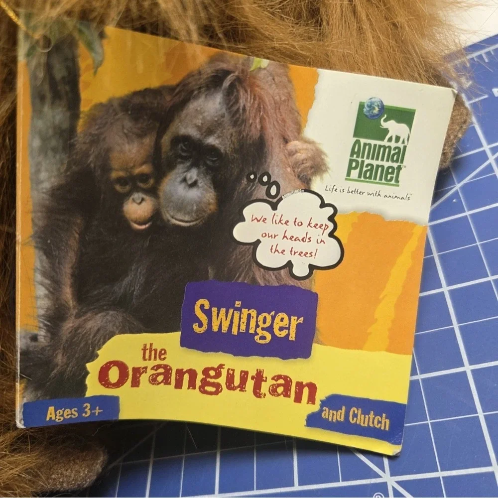 Vtg 2000 Toys R Us Stuffed Animal Planet Monkey Orangutan Swinger & Baby w/Tags